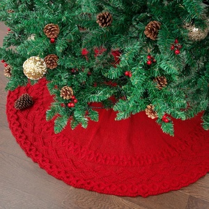 image:imageMr Pen Christmas Tree Skirt 36  Red Knitted Christmas Skirt Tree for Xmas Trees