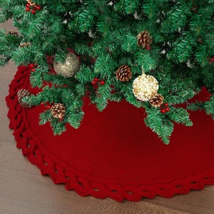 image:imageMr Pen Small Christmas Tree Skirt 24 Red Knitted Christmas Skirt Tree  Xmas Tree Skirt24