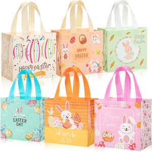 image:imageMr Pen Easter Gift Bags with Handles 81x78x58  6 pcs Bunny Carrot Chick Design Reusable NonWoven Easter Bags with Handles
