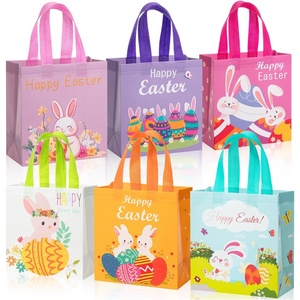 image:imageMr Pen Easter Gift Bags with Handles 92x87x45  6 pcs Bunny Carrot Chick Design Reusable NonWoven Easter Bags with Handles