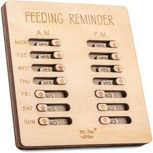 image:imageMr Pen Dog Feeding Reminder Wooden AMPM Daily Indication Chart