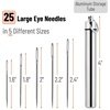 image:imageMr Pen Large Eye Needles for Hand Sewing 30 pcs 18 24 28Silver in Aluminium Storage Tube
