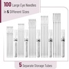 image:imageMr Pen Large Eye Needles for Hand Sewing 30 pcs 18 24 28Silver in Plastic Storage Tube