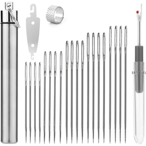 image:imageMr Pen Large Eye Needles for Hand Sewing 30 pcs 18 24 28Silver in Aluminium Storage Tube