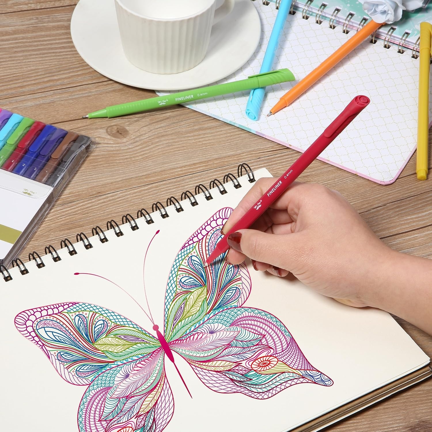 image:imageMr Pen Colored Fineliner Pens 36 Pack 04mm Fine TipMulticolor
