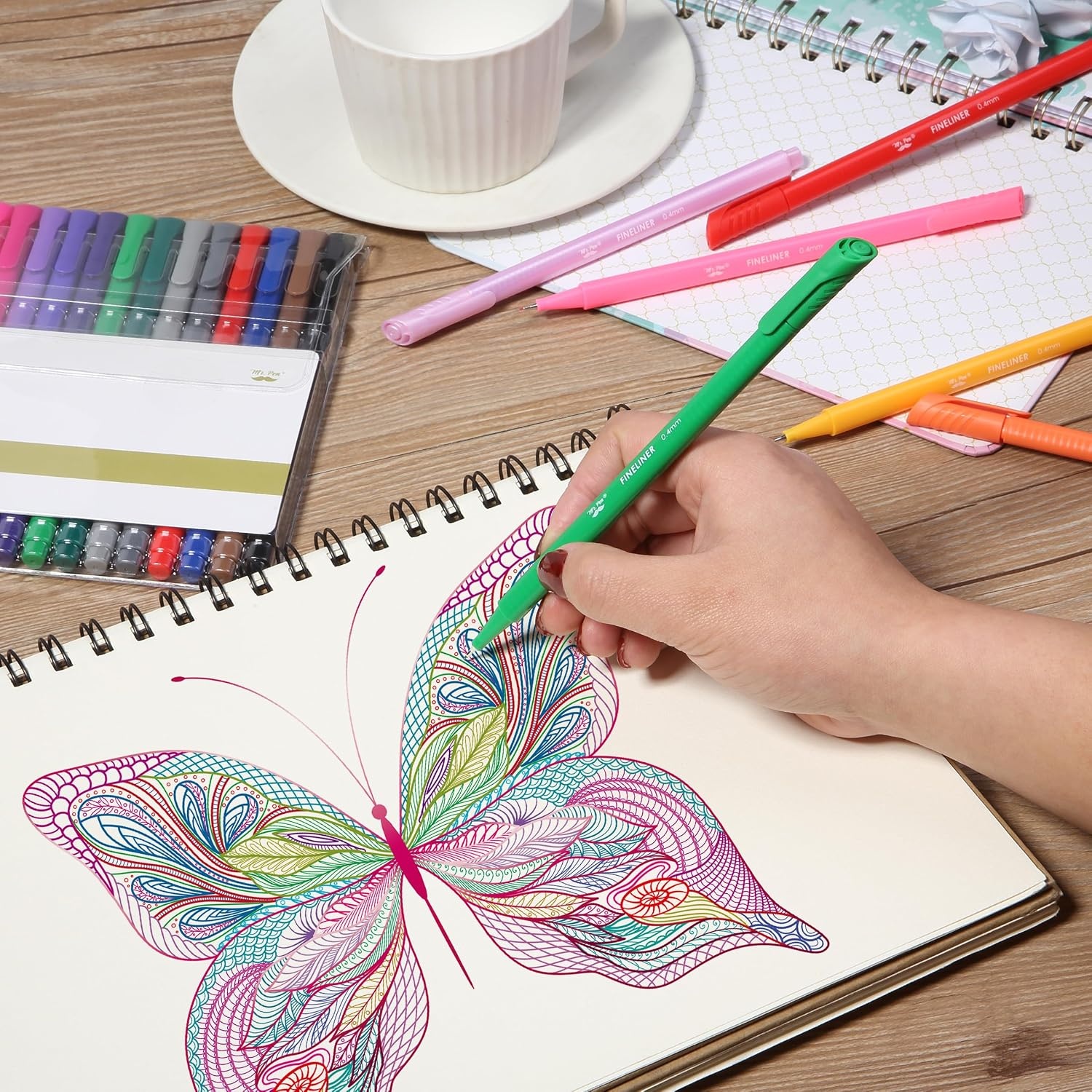 image:imageMr Pen Colored Fineliner Pens 36 Pack 04mm Fine TipMulticolor