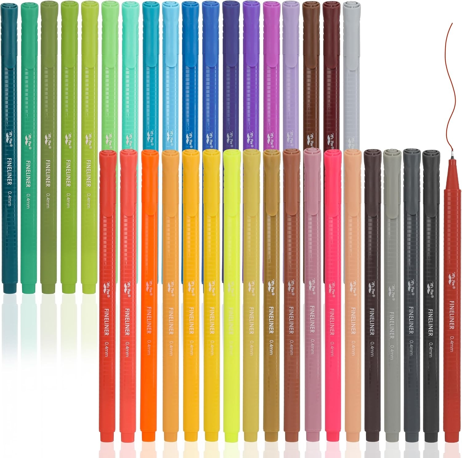 image:imageMr Pen Colored Fineliner Pens 36 Pack 04mm Fine TipMulticolor