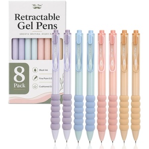 image:imageMr Pen Retractable Gel Pens 8 Pack Pastel Barrels with Black Ink